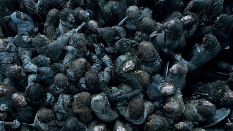 Remember the pyramid created in the battle of bastards — something like this